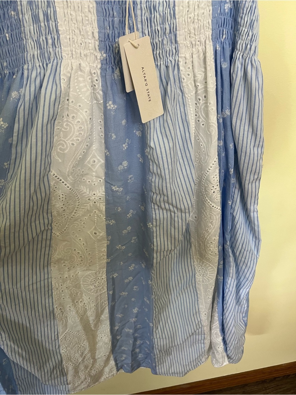 NEW Altar’d State Blue and White Este Maxi Dress Size Small and XL Available NWT - Picture 9 of 12